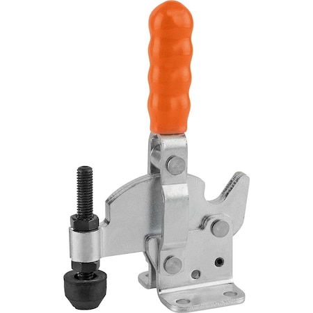 Kipp Toggle Clamp Standard Steel, Horizontal Foot, Comp:Plastic, Comp:Orange, M=M10X80 K0065.0350